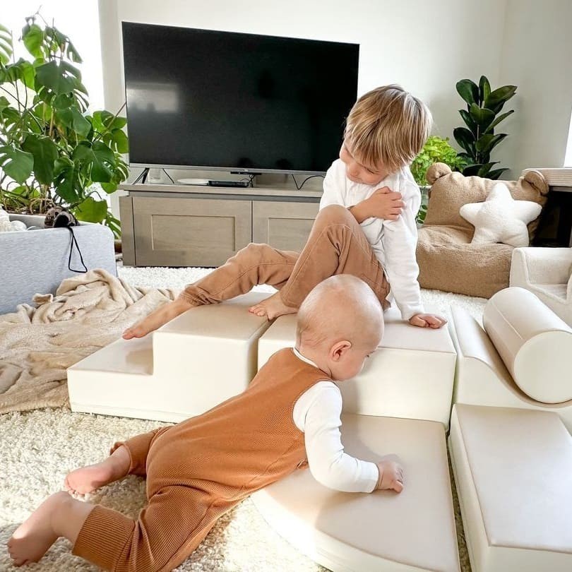 Soft Play 6 Foam Block Set - Beige Explorer