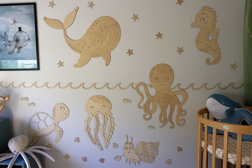 Wooden Wall Decoration - Jellyfish