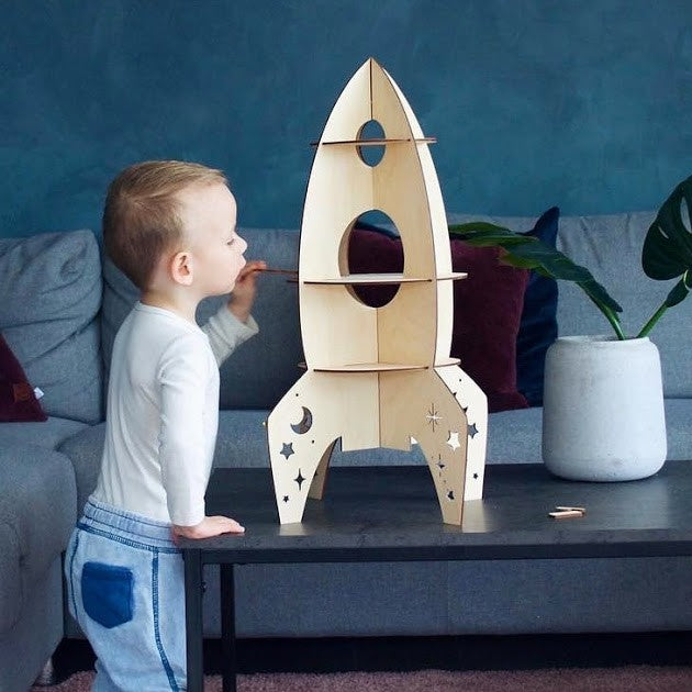 Rocket Shelf - Self-Assembly Wooden Decoration