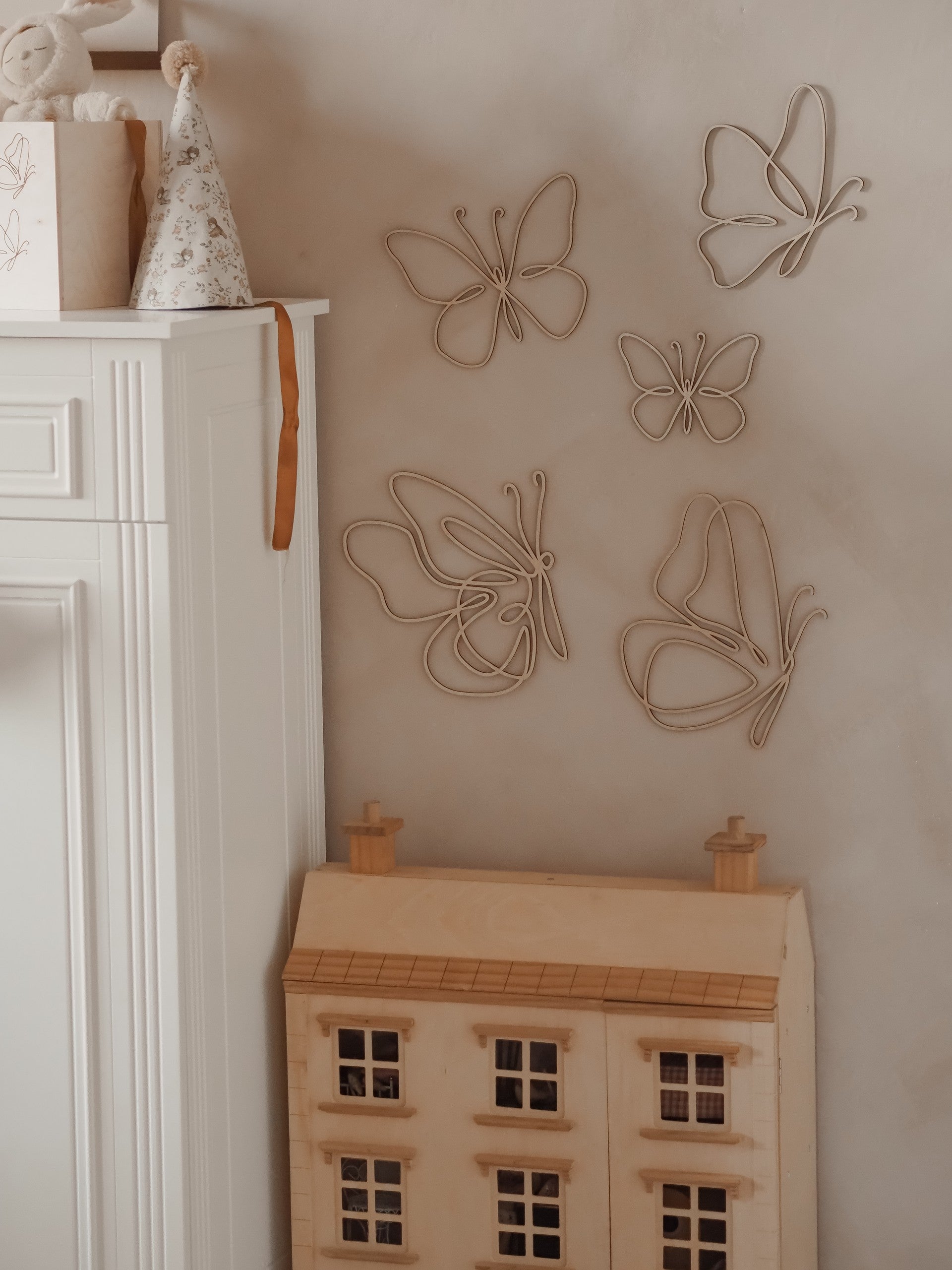 Wall decoration - Set of 6 Wooden Butterflies