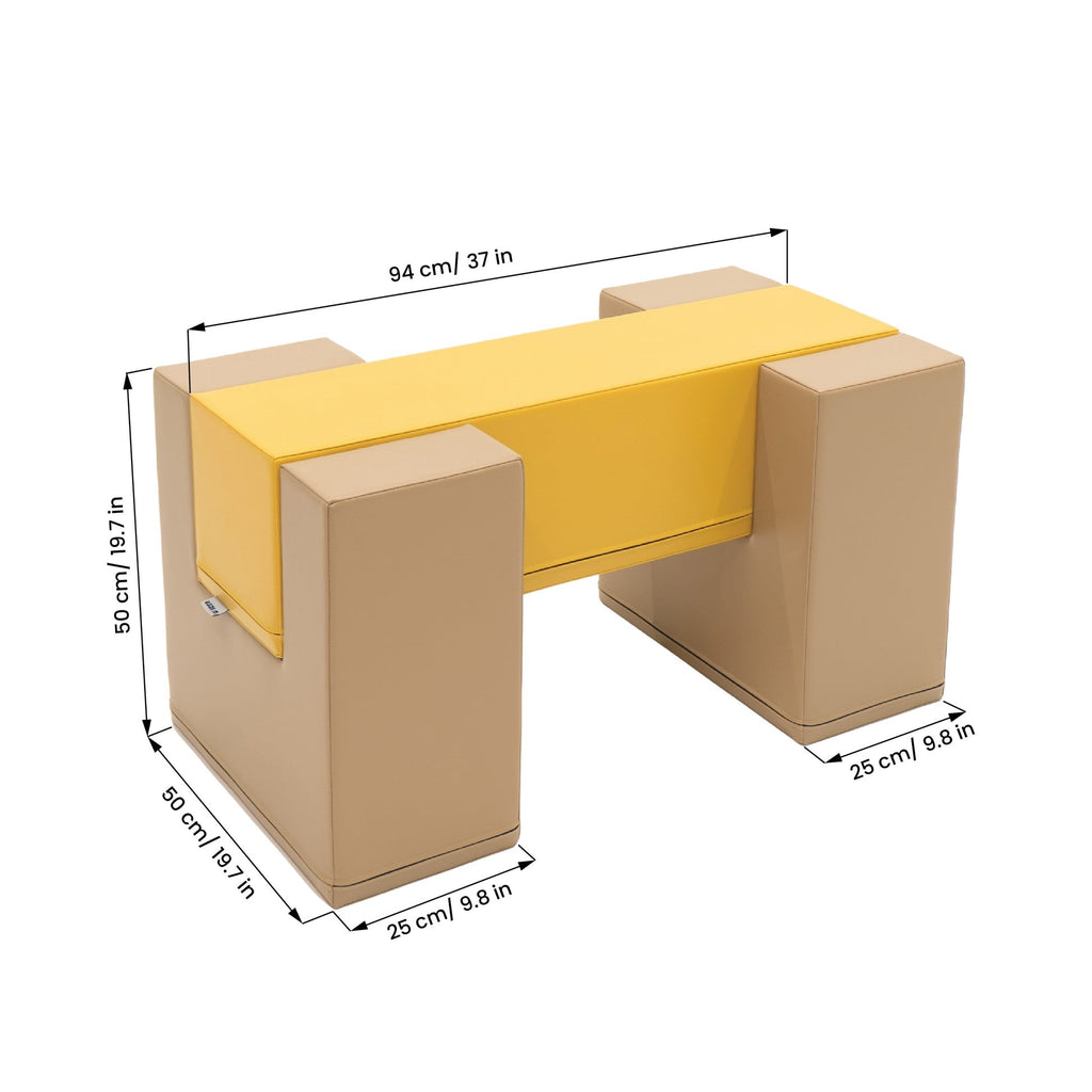 Soft Play Activity Set Balance Bridge - Beige & Honey
