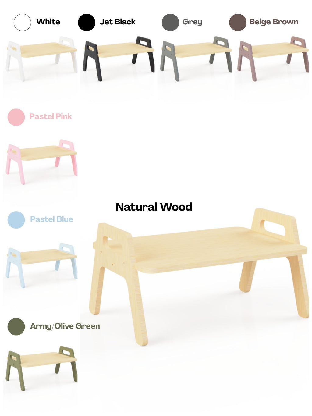 Wooden Kids Floor Table - Montessori Toddler Activity Table